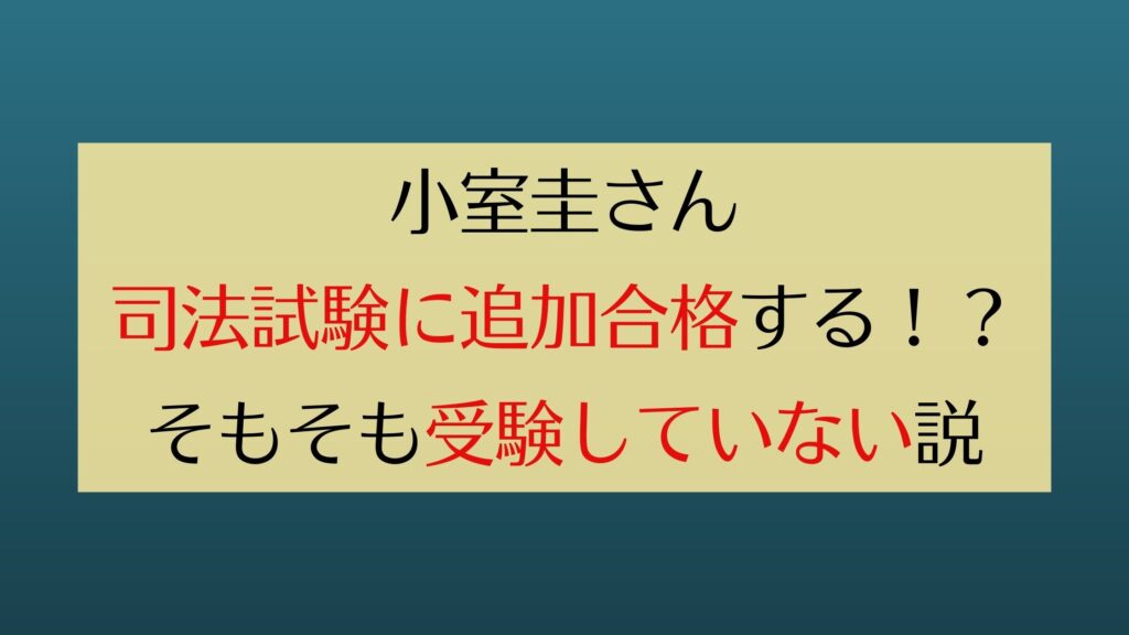 司法試験の追加合格はあり得るのか 小室圭は不合格？受験していない？