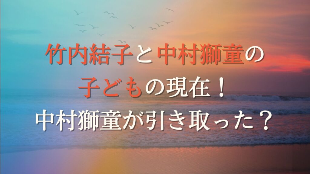 竹内結子の長男の現在！子供はどうしてる？中村獅童に引き取られる話はどうなった？