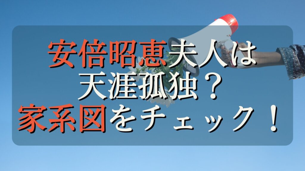 安倍昭恵の兄弟は弟が1人！家系図画像アリ！子供もいなくて天涯孤独に？